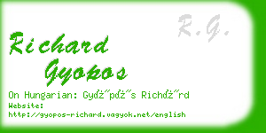 richard gyopos business card